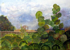 Sea Grapes Delray Beach, Plein Air Painting by Donna Walsh